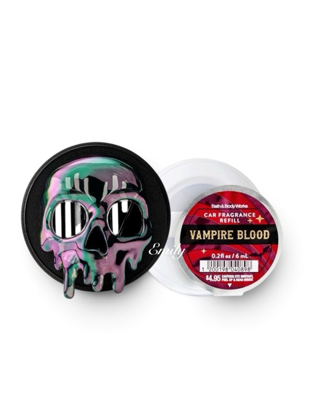 BBW 2-Pc Dripping Skull Car Fragrance Vent & Visor Clip Refill Set